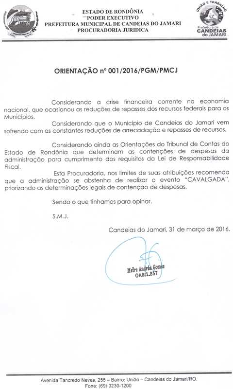 Orientacao juridica cavalgada