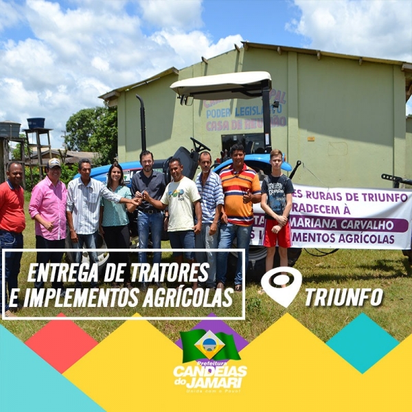 Prefeitura entrega trator e implementos agrícolas no distrito de Triunfo