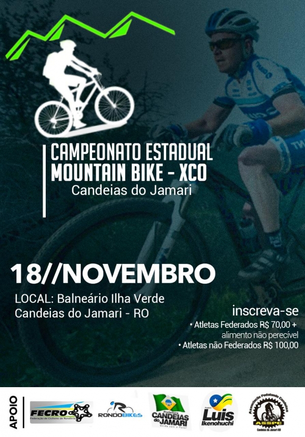 Candeias do Jamari recebe Campeonato Estadual de Mountain Bike XCO no domingo (18)