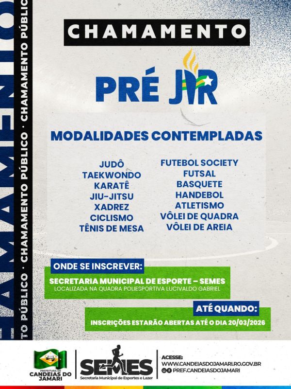 Prefeitura abre inscri&ccedil;&otilde;es para chamamento p&uacute;blico do Pr&eacute;-JIR