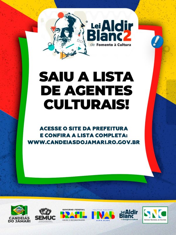 Prefeitura divulga lista de agentes culturais da Lei Aldir Blanc 2