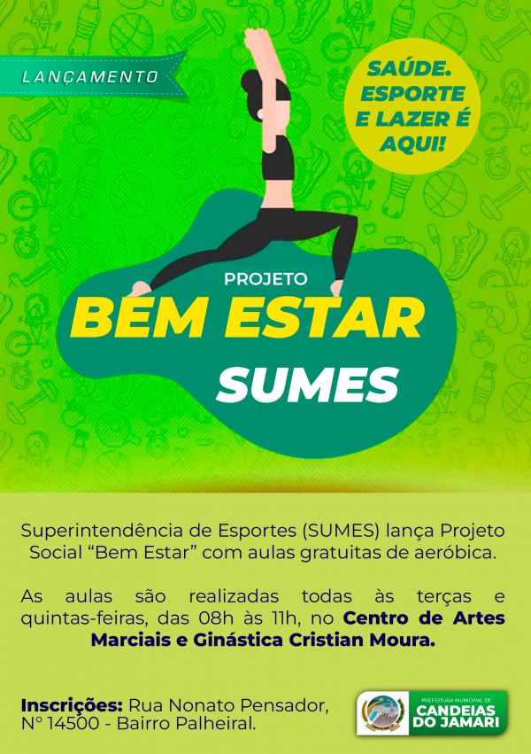 Superintendência de Esportes lança Projeto Social “Bem Estar” com aulas gratuitas de aeróbica