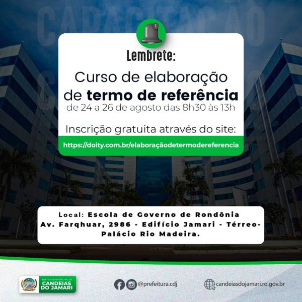 SEMEG convoca servidores para participarem de Curso de elaboração de termo de referência