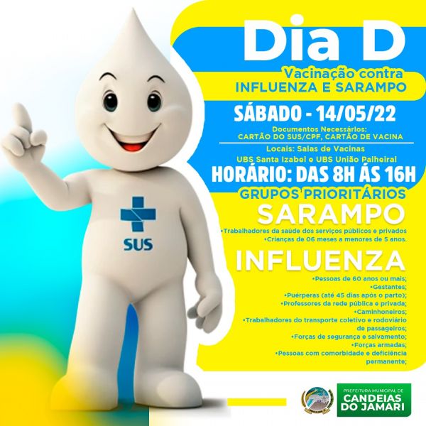 Candeias realiza o dia “D” de vacinação contra influenza e sarampo