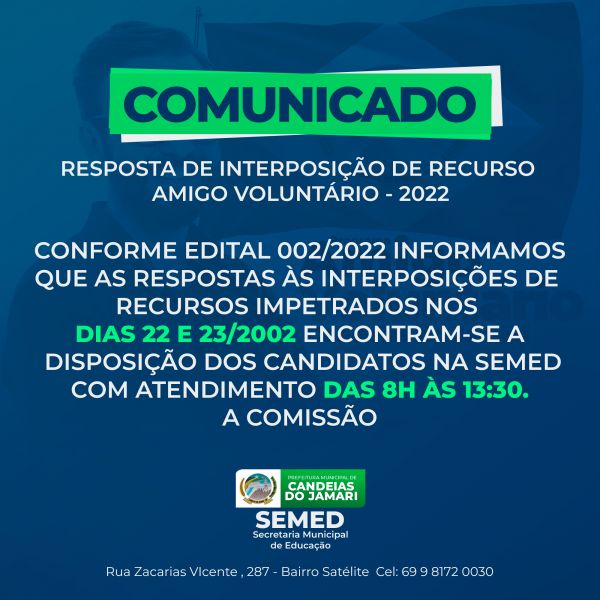 Resposta de Interposição de Recurso Amigo Voluntário - 2022