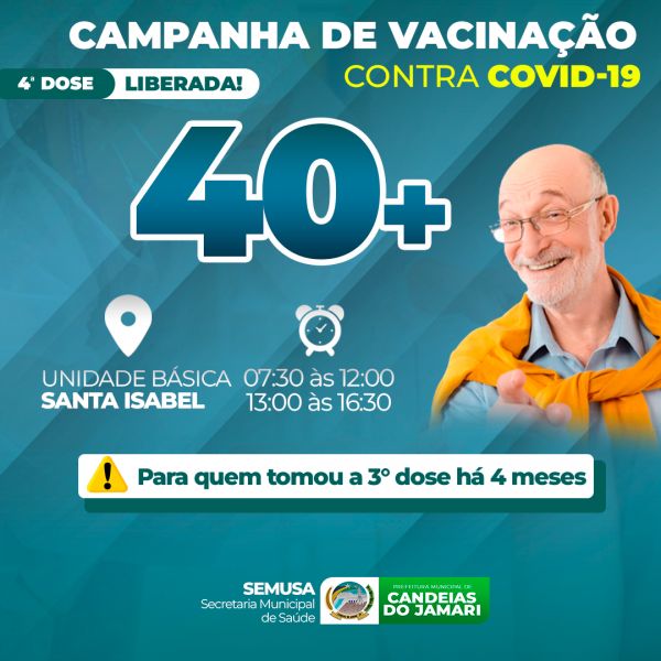A vacinação será realizada na UBS Santa Izabel
