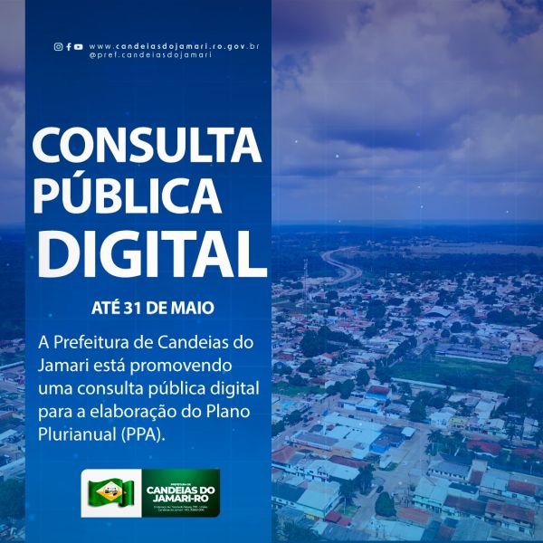 Prefeitura de Candeias do Jamari lança pesquisa digital para consulta pública do Plano Plurianual