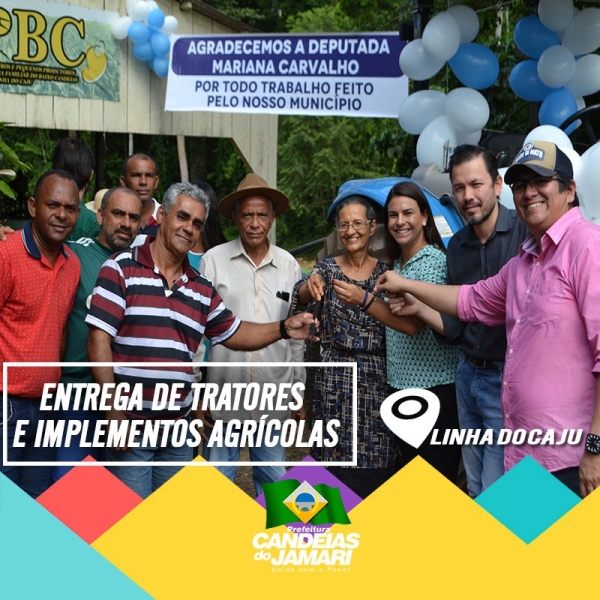 Prefeitura entrega trator e implementos agrícolas na linha do Caju