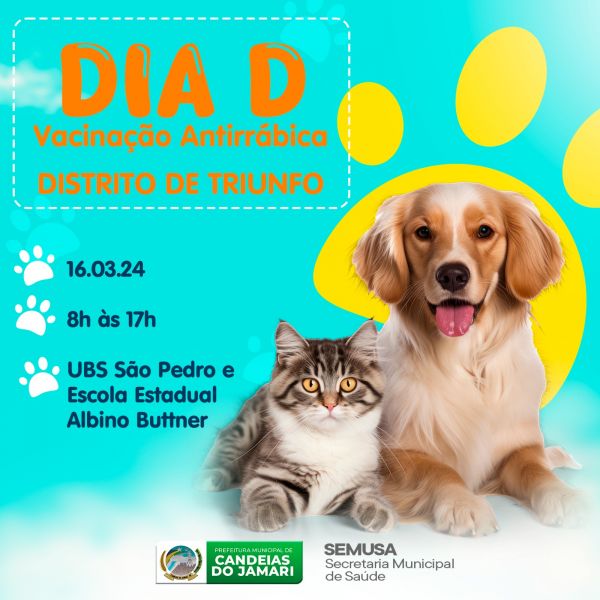 Semusa promove dia “D” de vacinação antirrábica em Triunfo