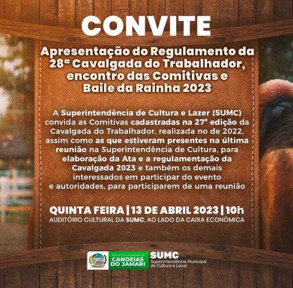 Superintendência de Cultura convida comitivas para reunião sobre a Cavalgada 2023