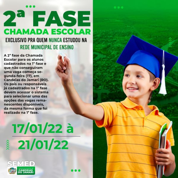 SEMED alerta os pais para o período da 2ª fase da Chamada Escolar